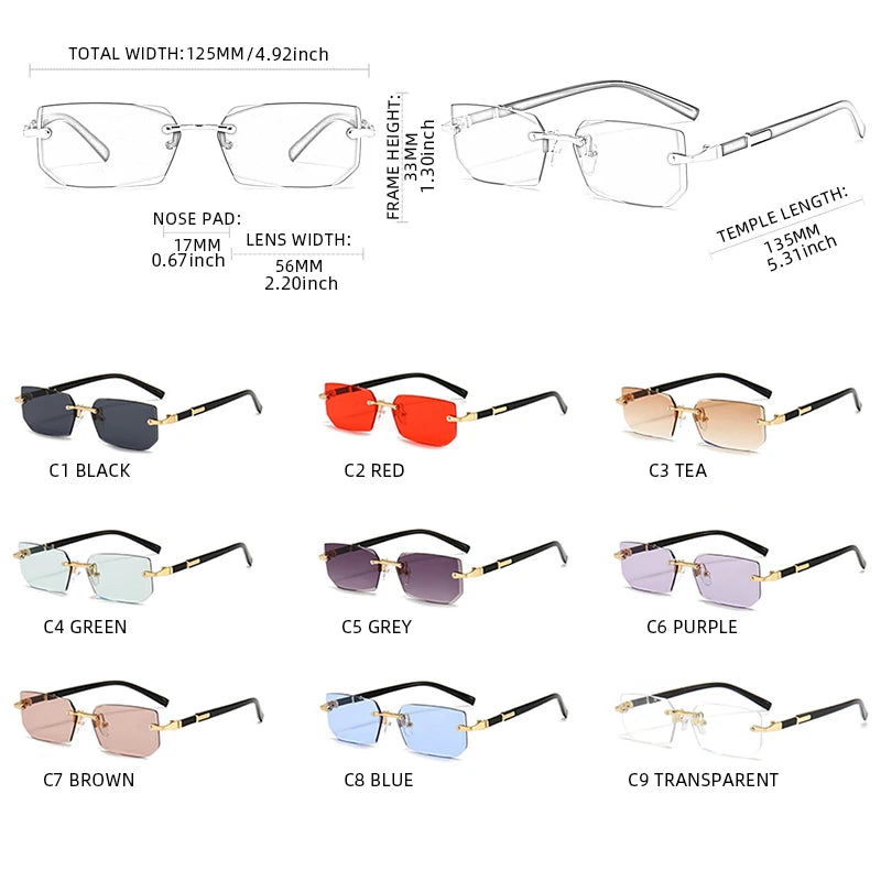 Rimless Fashion Sunglasses